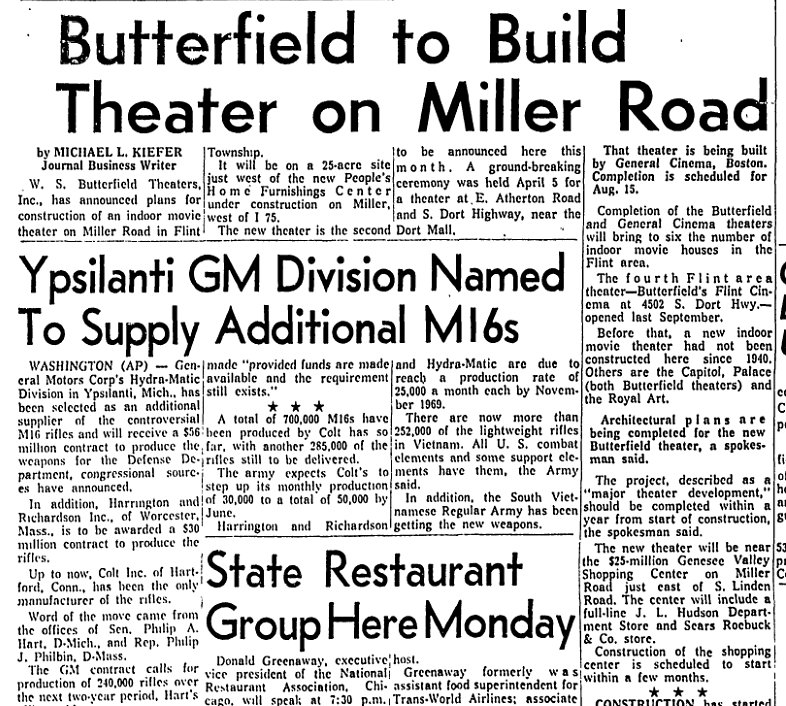 Genesee Valley Cinemas - 1968 ARTICLE ON PLANNED THEATER (newer photo)